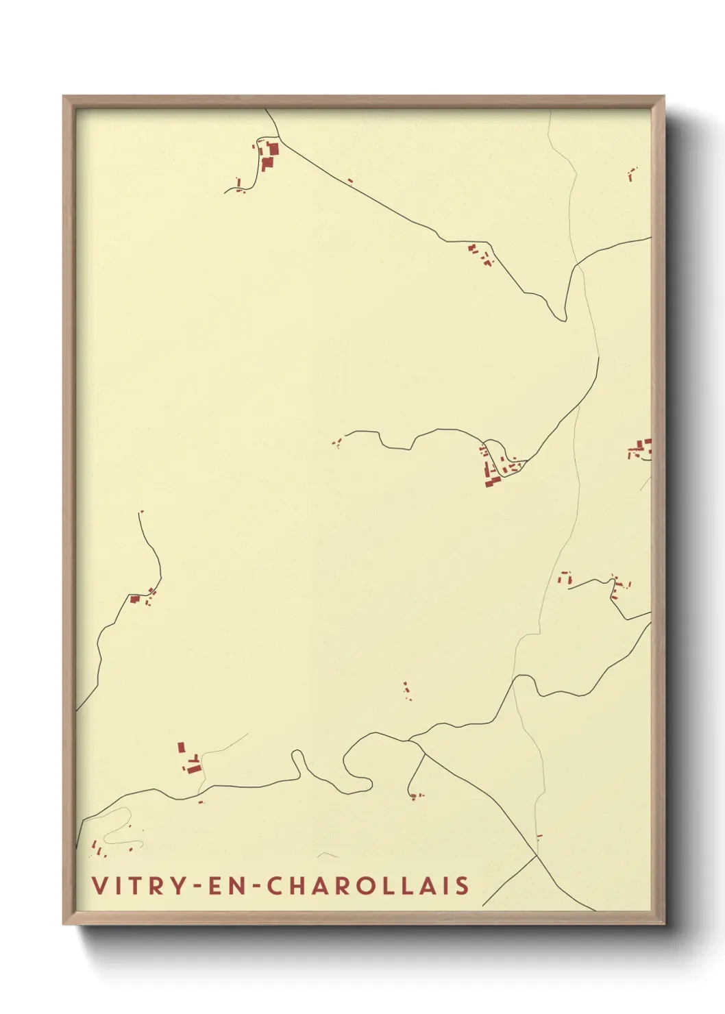 Un poster carte Vitry-en-Charollais
