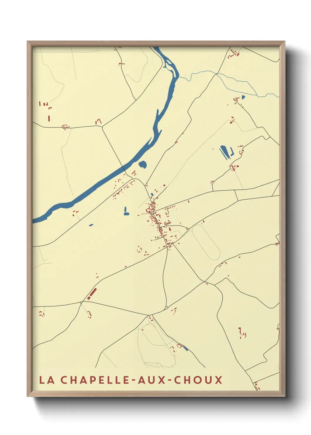 Un poster carte La Chapelle-aux-Choux