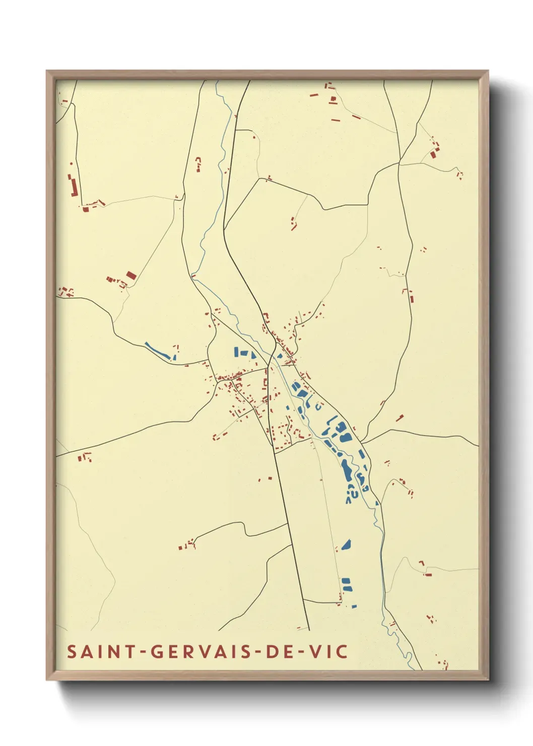 Un poster carte Saint-Gervais-de-Vic