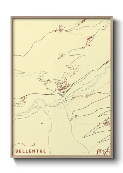 Une affiche de carte sur Bellentre