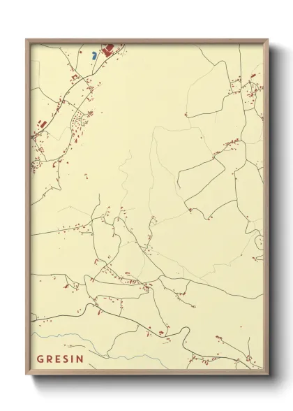Une affiche de carte sur Gresin