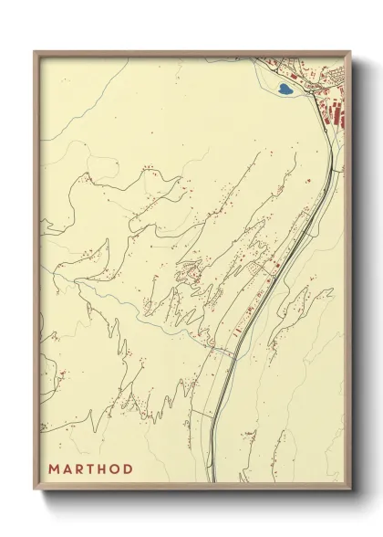 Une affiche de carte sur Marthod