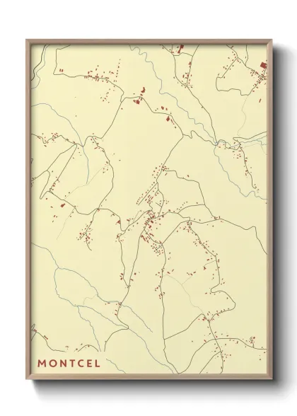 Une affiche de carte sur Montcel