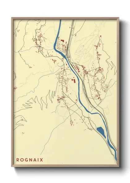 Une affiche de carte sur Rognaix