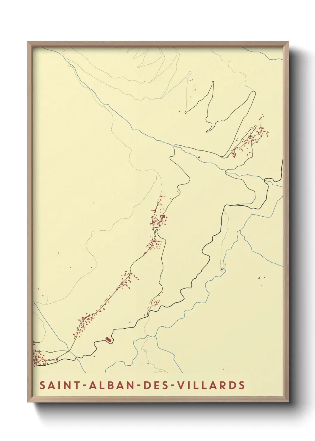 Un poster carte Saint-Alban-des-Villards