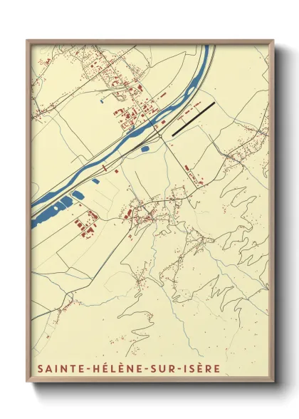 Une affiche de carte sur Sainte-Hélène-sur-Isère