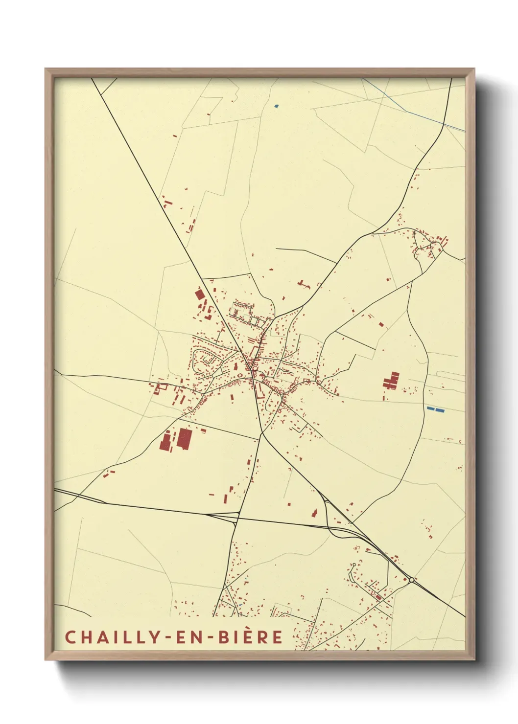 Un poster carte Chailly-en-Bière