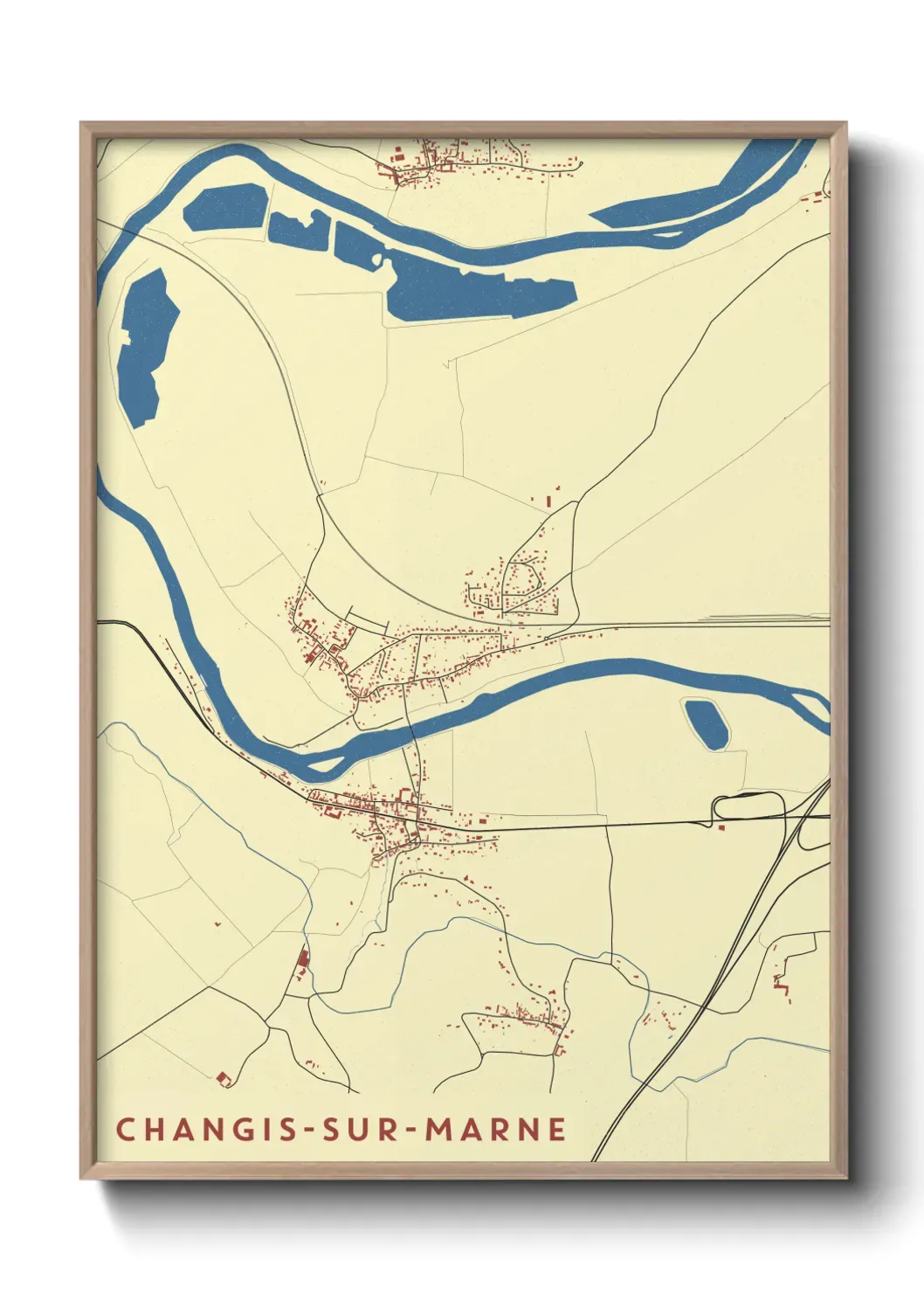 Un poster carte Changis-sur-Marne