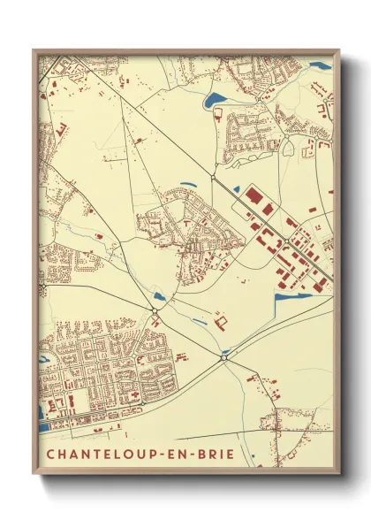 Une affiche de carte sur Chanteloup-en-Brie
