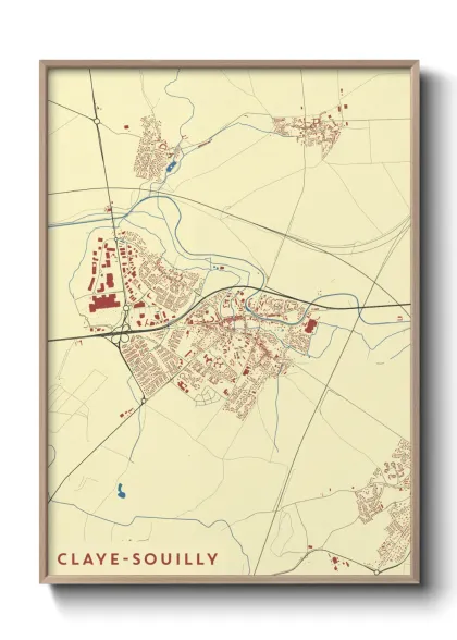 Une affiche de carte sur Claye-Souilly