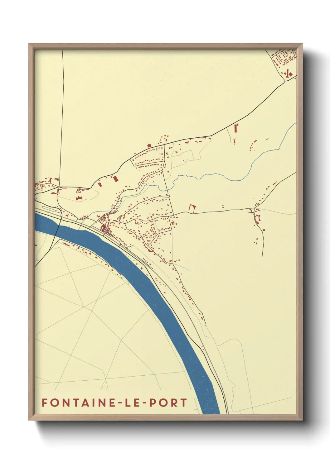 Un poster carte Fontaine-le-Port