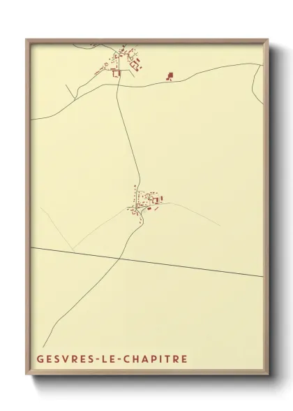 Une affiche de carte sur Gesvres-le-Chapitre
