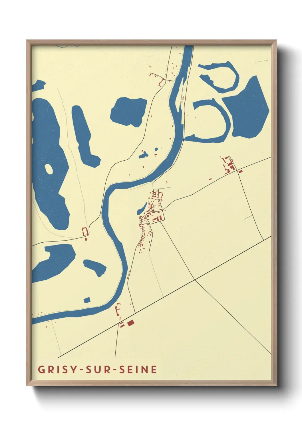 Un poster carte Grisy-sur-Seine