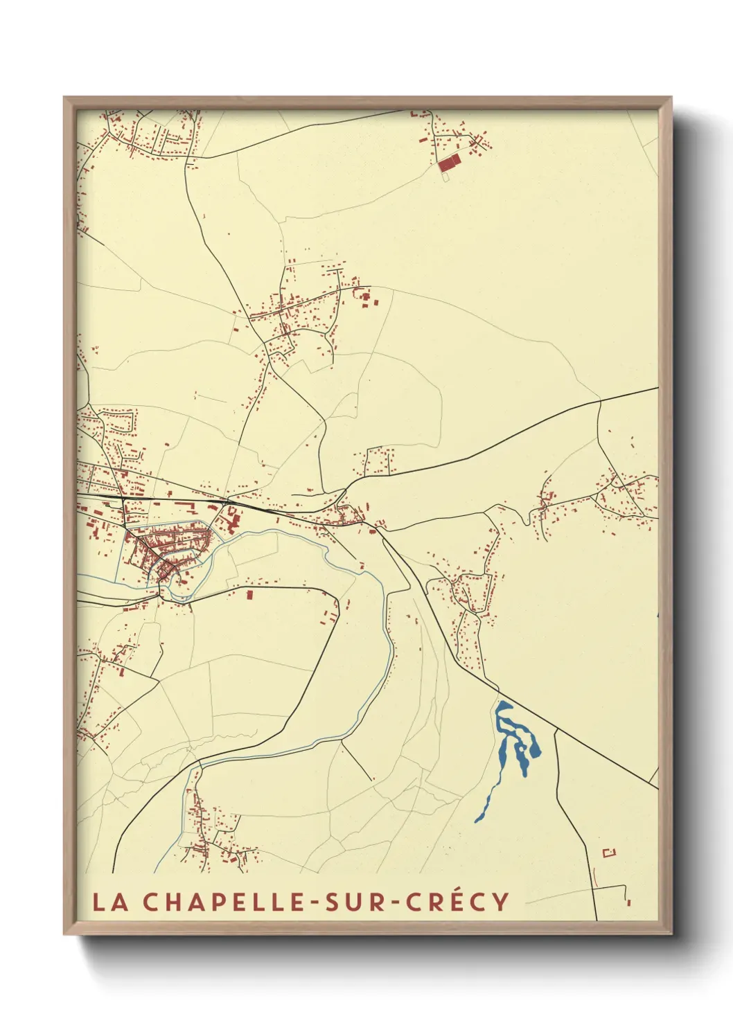 Un poster carte La Chapelle-sur-Crécy