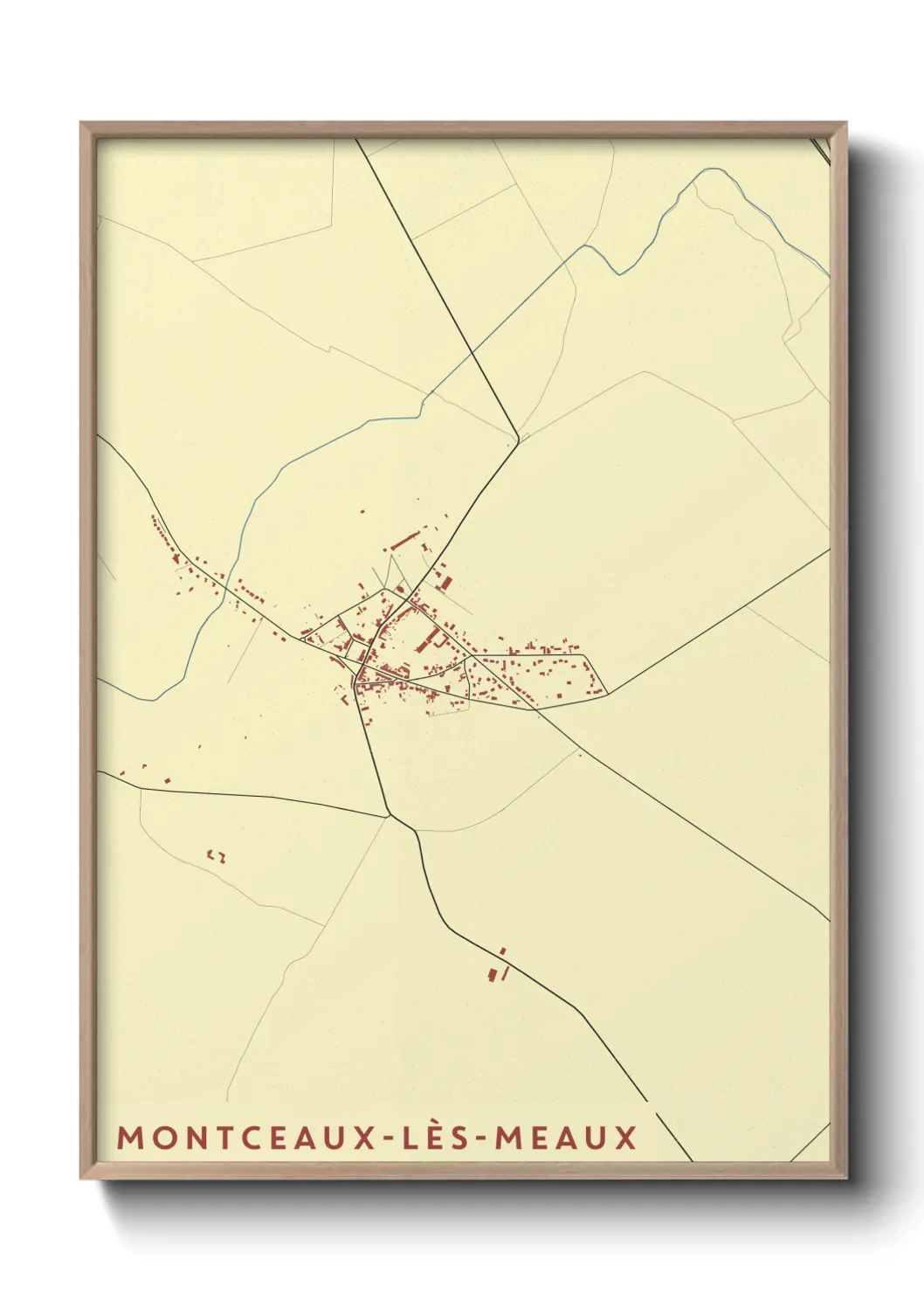 Un poster carte Montceaux-lès-Meaux