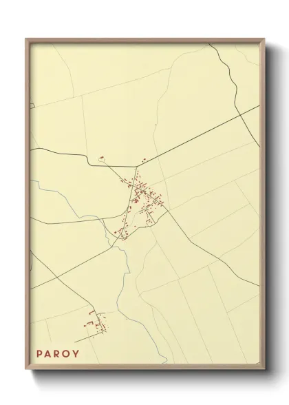 Une affiche de carte sur Paroy