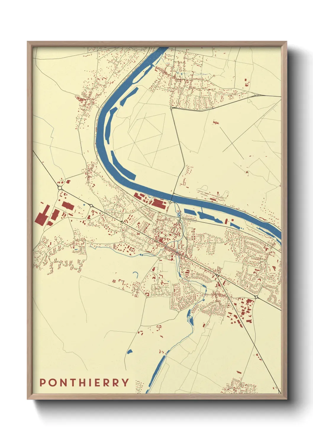 Un poster carte Ponthierry