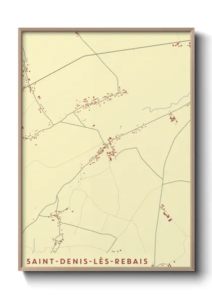 Une affiche de carte sur Saint-Denis-lès-Rebais