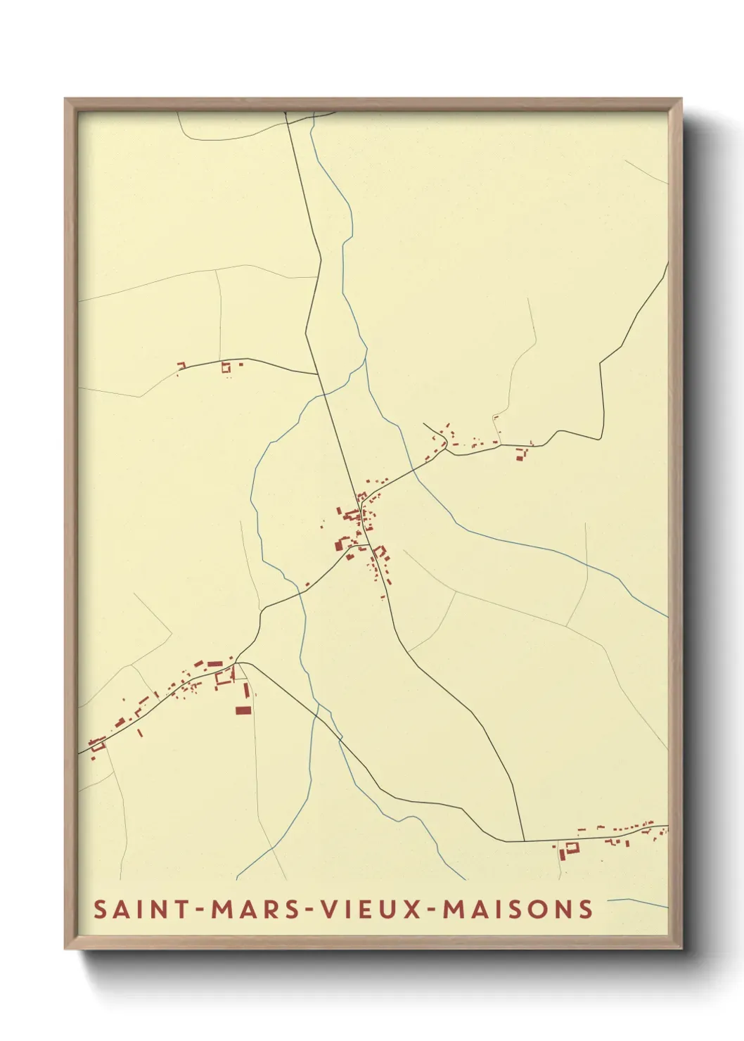 Un poster carte Saint-Mars-Vieux-Maisons