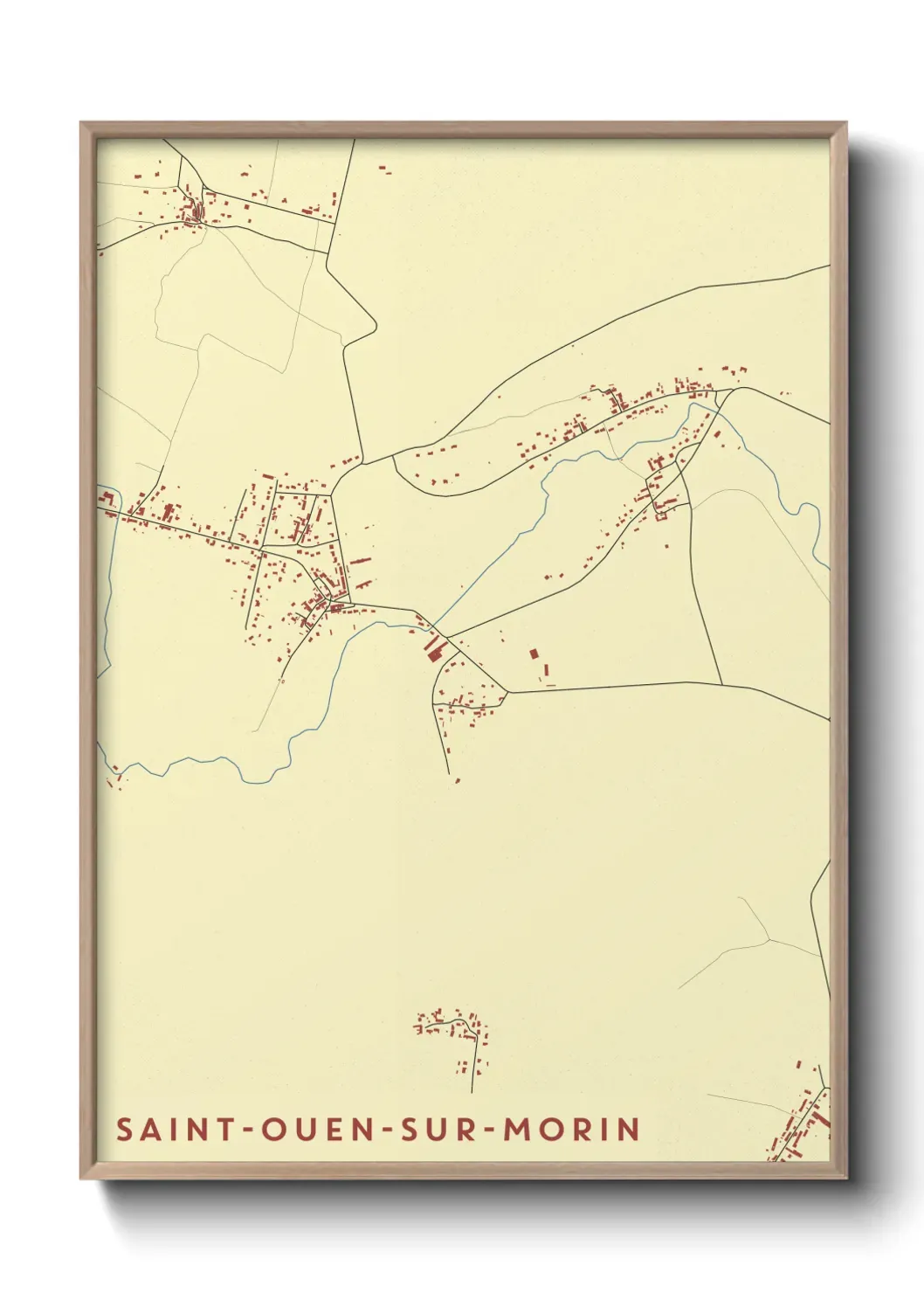 Un poster carte Saint-Ouen-sur-Morin