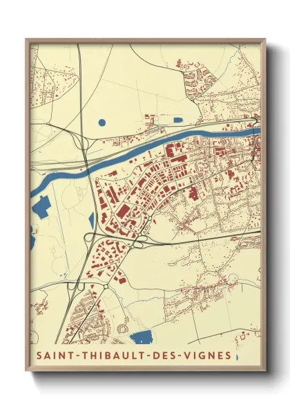 Une affiche de carte sur Saint-Thibault-des-Vignes