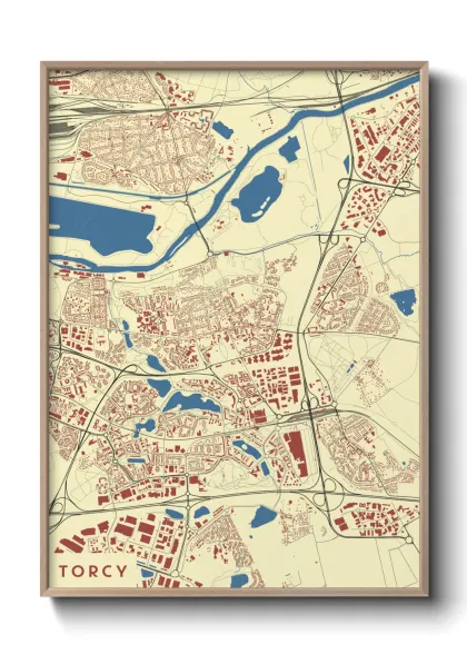 Une affiche de carte sur Torcy