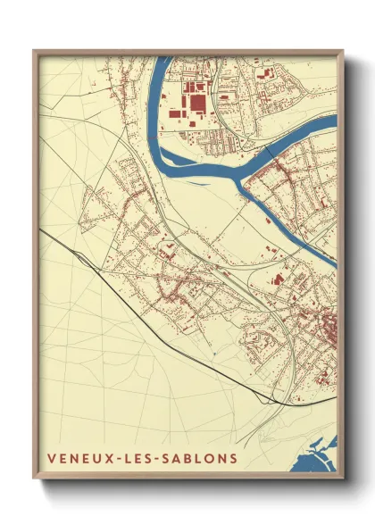 Une affiche de carte sur Veneux-les-Sablons