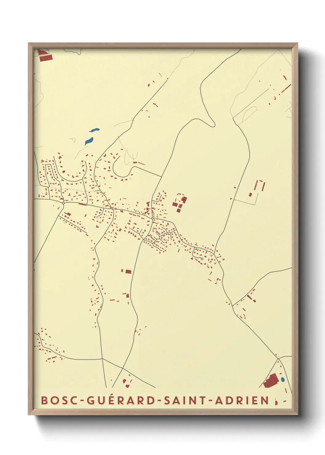 Un poster carte Bosc-Guérard-Saint-Adrien