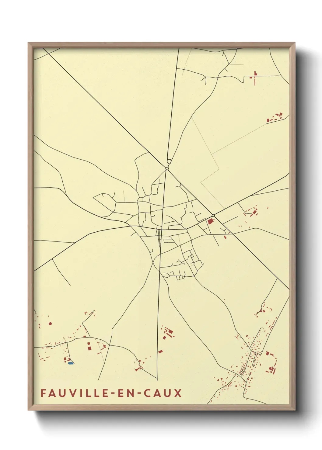 Un poster carte Fauville-en-Caux