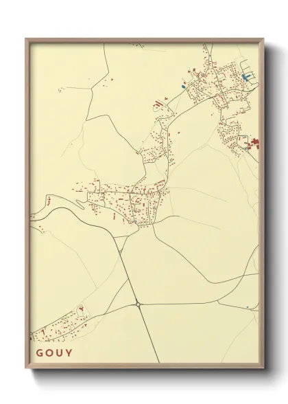 Une affiche de carte sur Gouy
