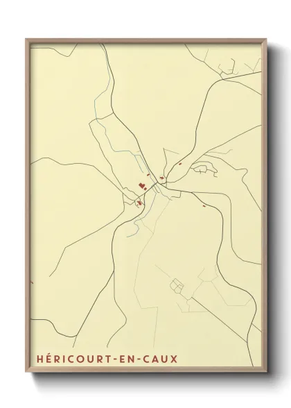 Une affiche de carte sur Héricourt-en-Caux