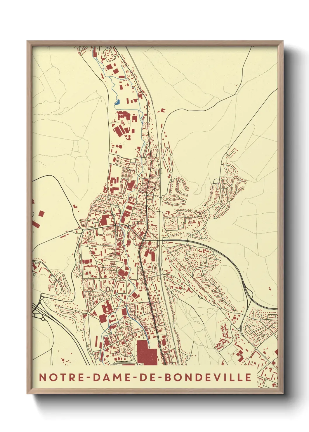 Un poster carte Notre-Dame-de-Bondeville