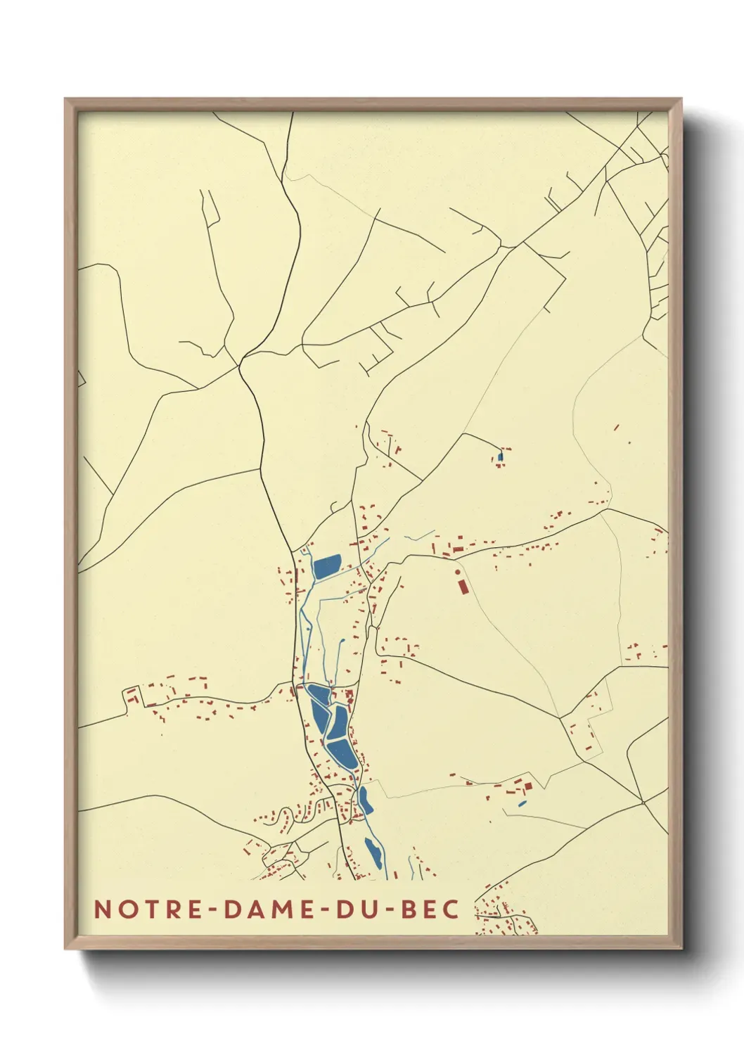 Un poster carte Notre-Dame-du-Bec