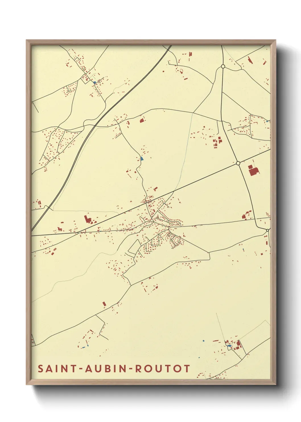 Un poster carte Saint-Aubin-Routot