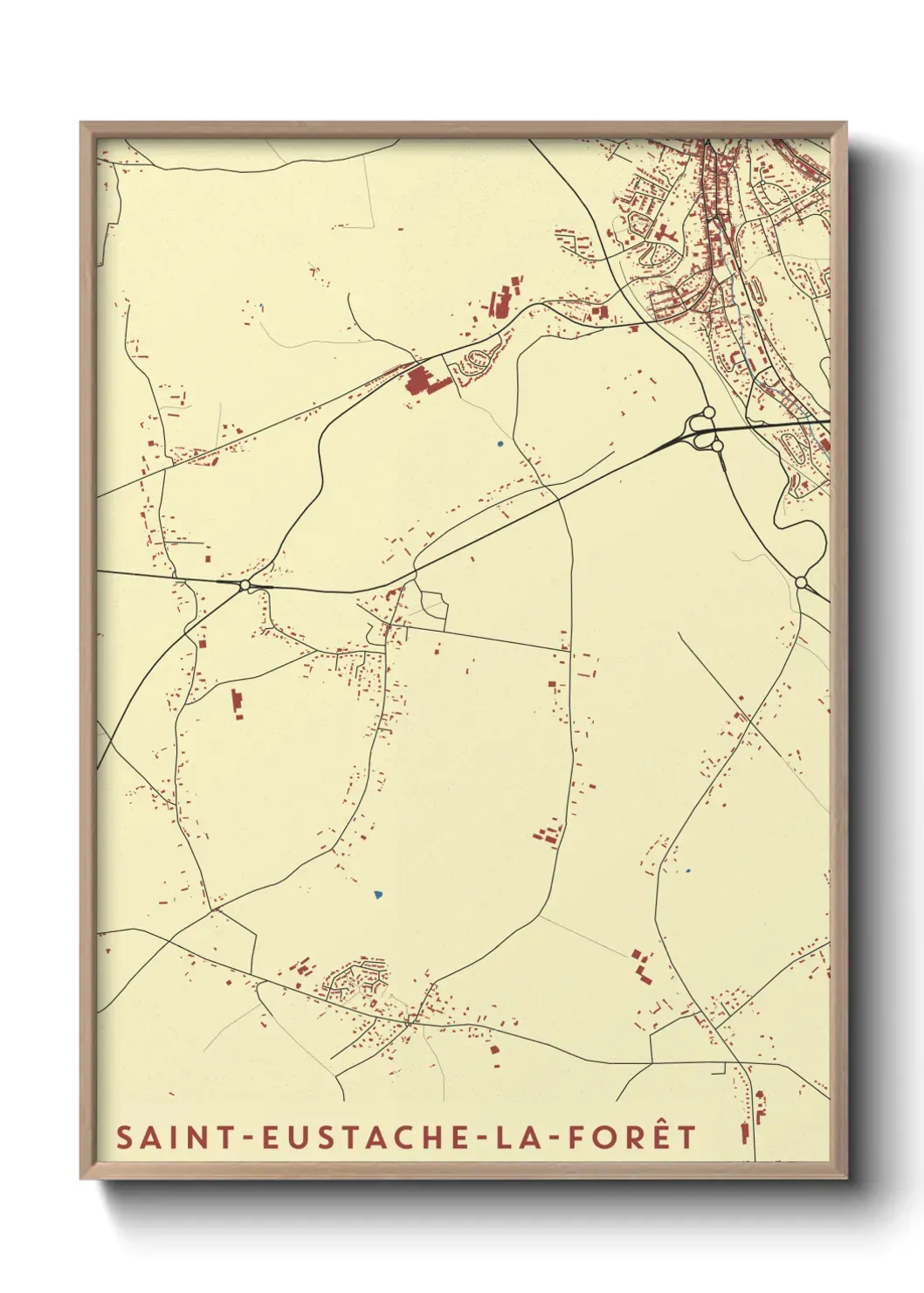 Un poster carte Saint-Eustache-la-Forêt