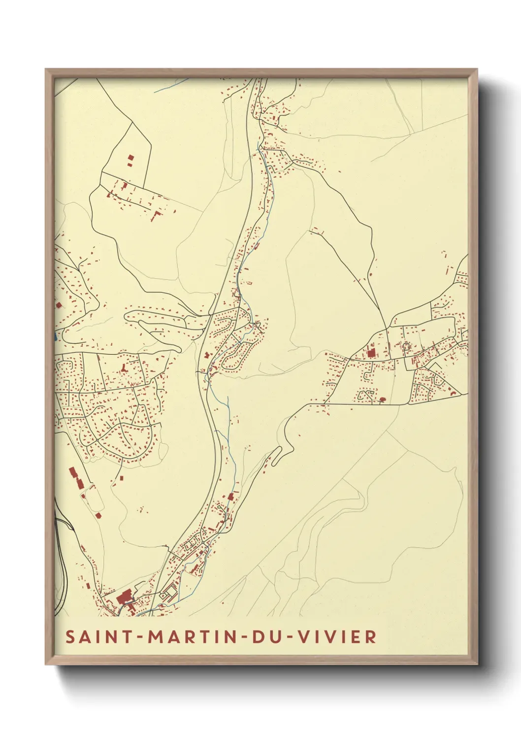 Un poster carte Saint-Martin-du-Vivier