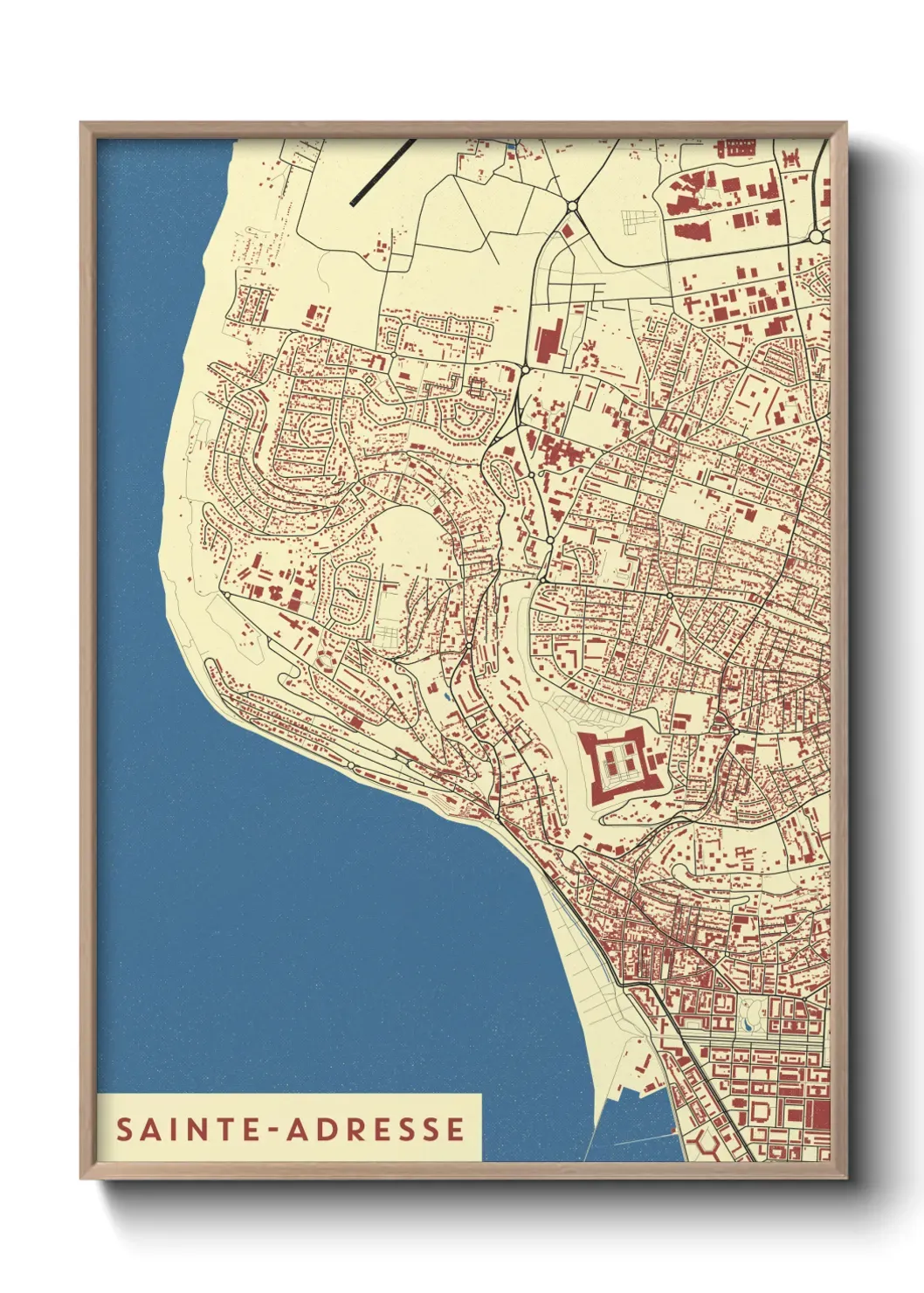 Un poster carte Sainte-Adresse
