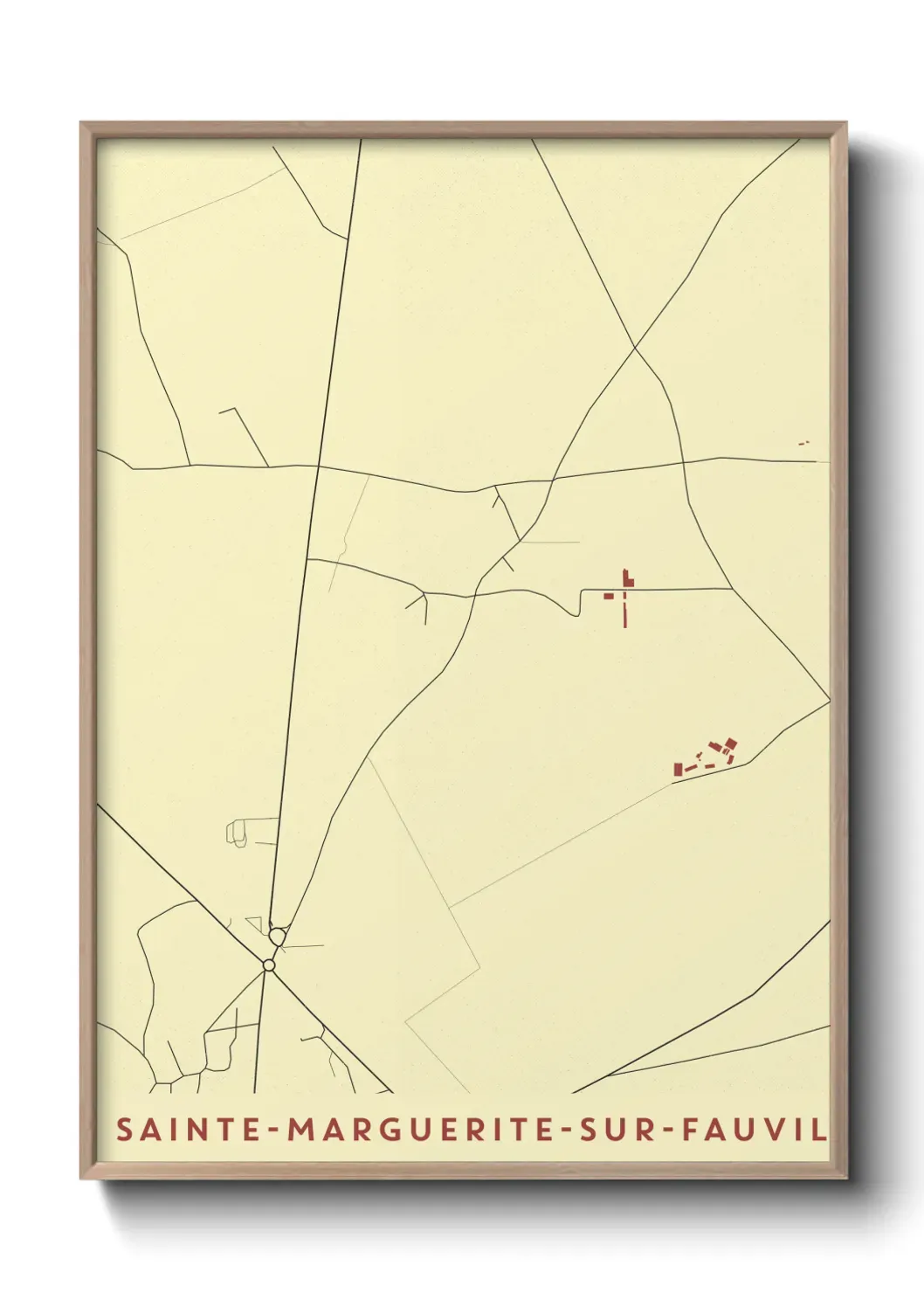 Un poster carte Sainte-Marguerite-sur-Fauville