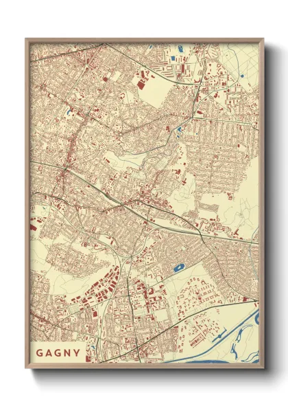 Une affiche de carte sur Gagny