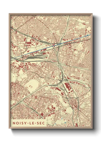 Une affiche de carte sur Noisy-le-Sec