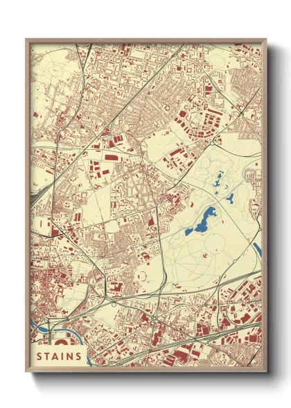 Une affiche de carte sur Stains