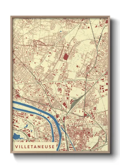Une affiche de carte sur Villetaneuse