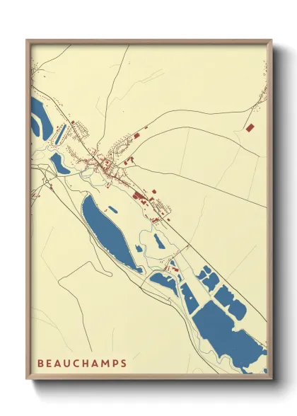 Une affiche de carte sur Beauchamps