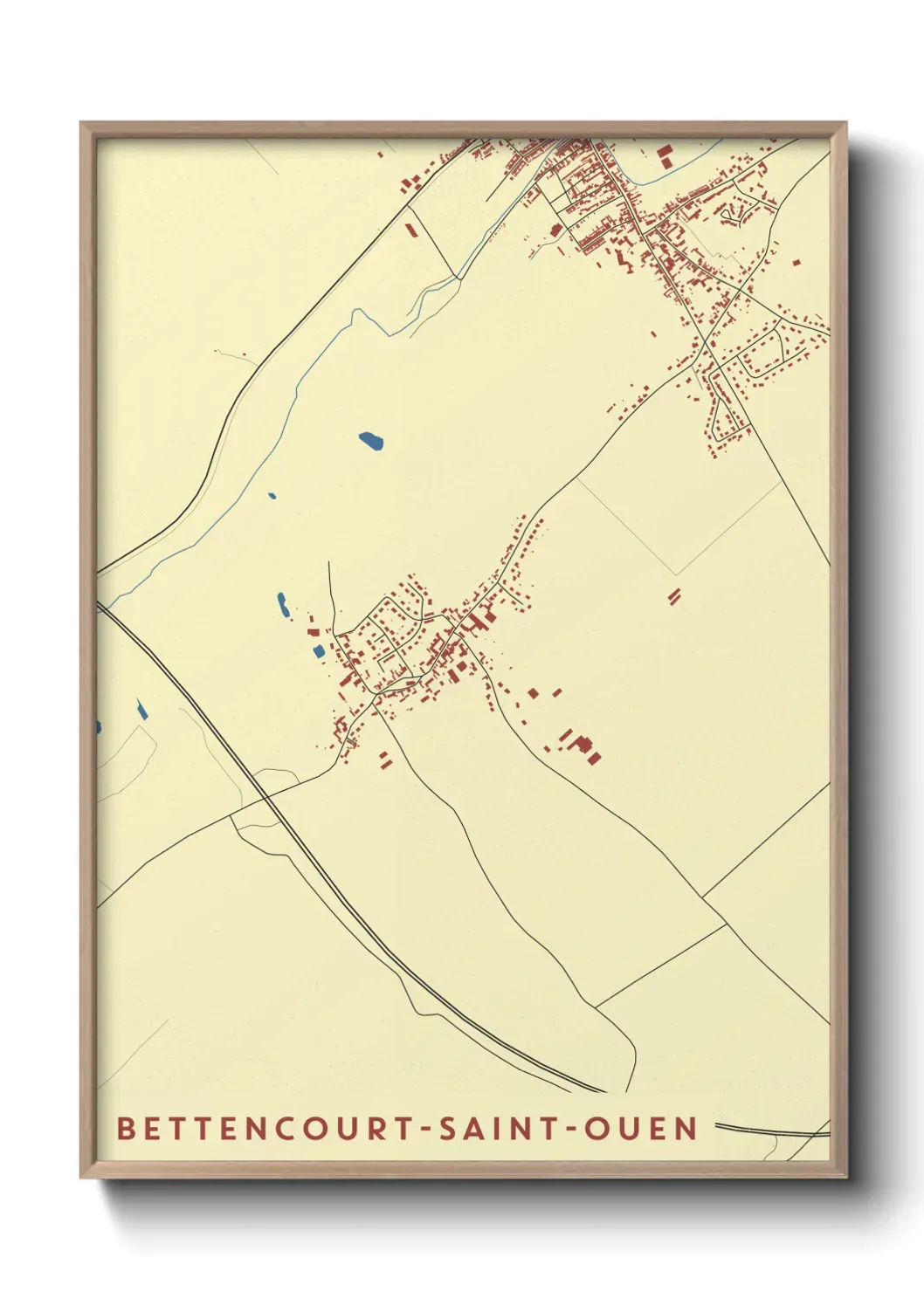 Un poster carte Bettencourt-Saint-Ouen