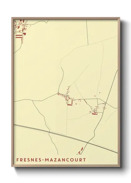 Une affiche de carte sur Fresnes-Mazancourt