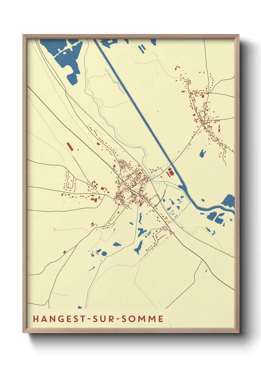 Un poster carte Hangest-sur-Somme