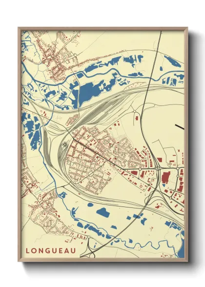 Une affiche de carte sur Longueau