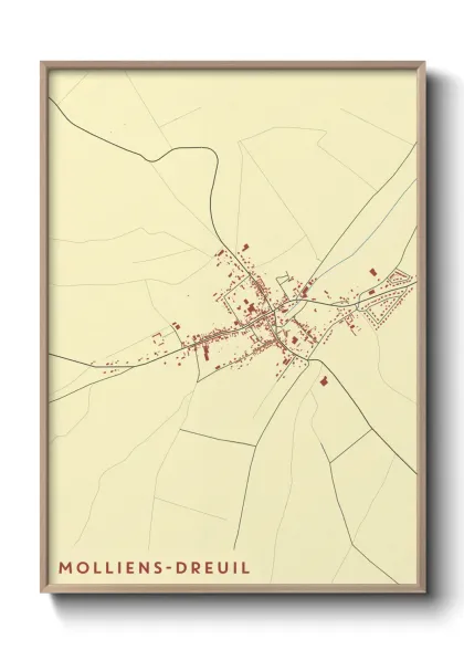 Une affiche de carte sur Molliens-Dreuil