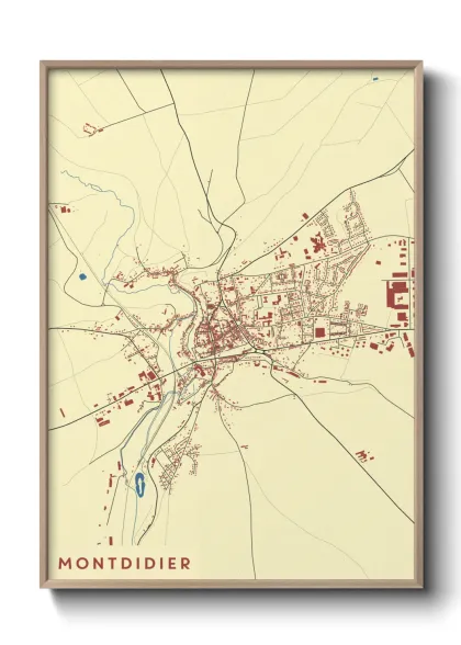 Une affiche de carte sur Montdidier