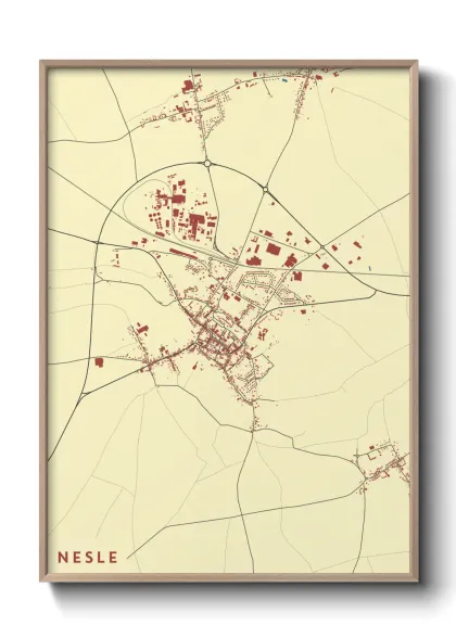 Une affiche de carte sur Nesle